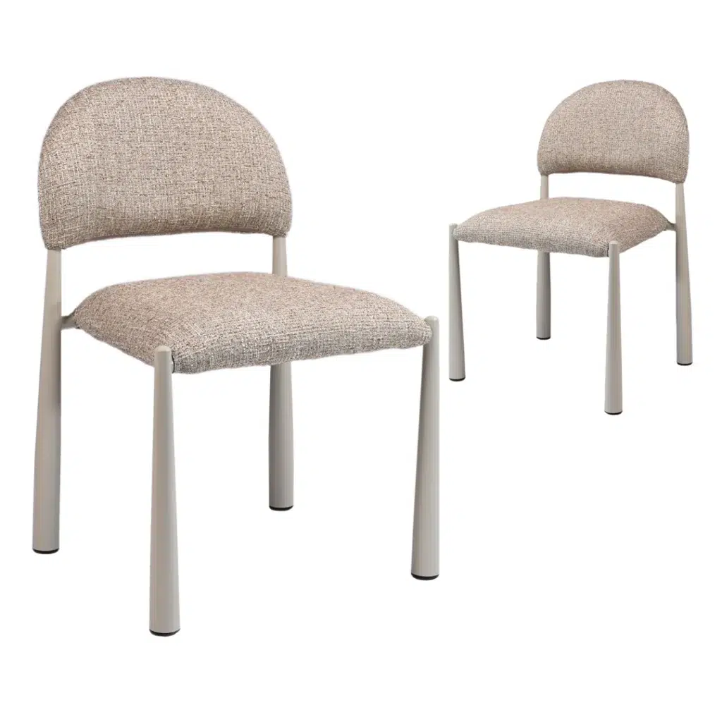 Autumn-toned dining chairs set of 2 with metal base modern elegant design