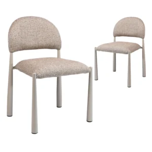 Autumn-toned dining chairs set of 2 with metal base modern elegant design