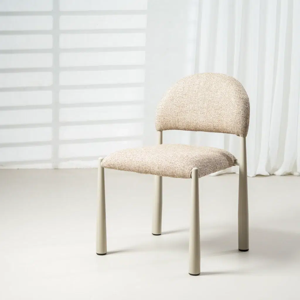 Autumn-toned dining chairs set of 2 with metal base modern elegant design