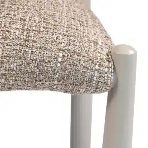 Autumn-toned modern dining chairs set of 2 with metal base and textured fabric