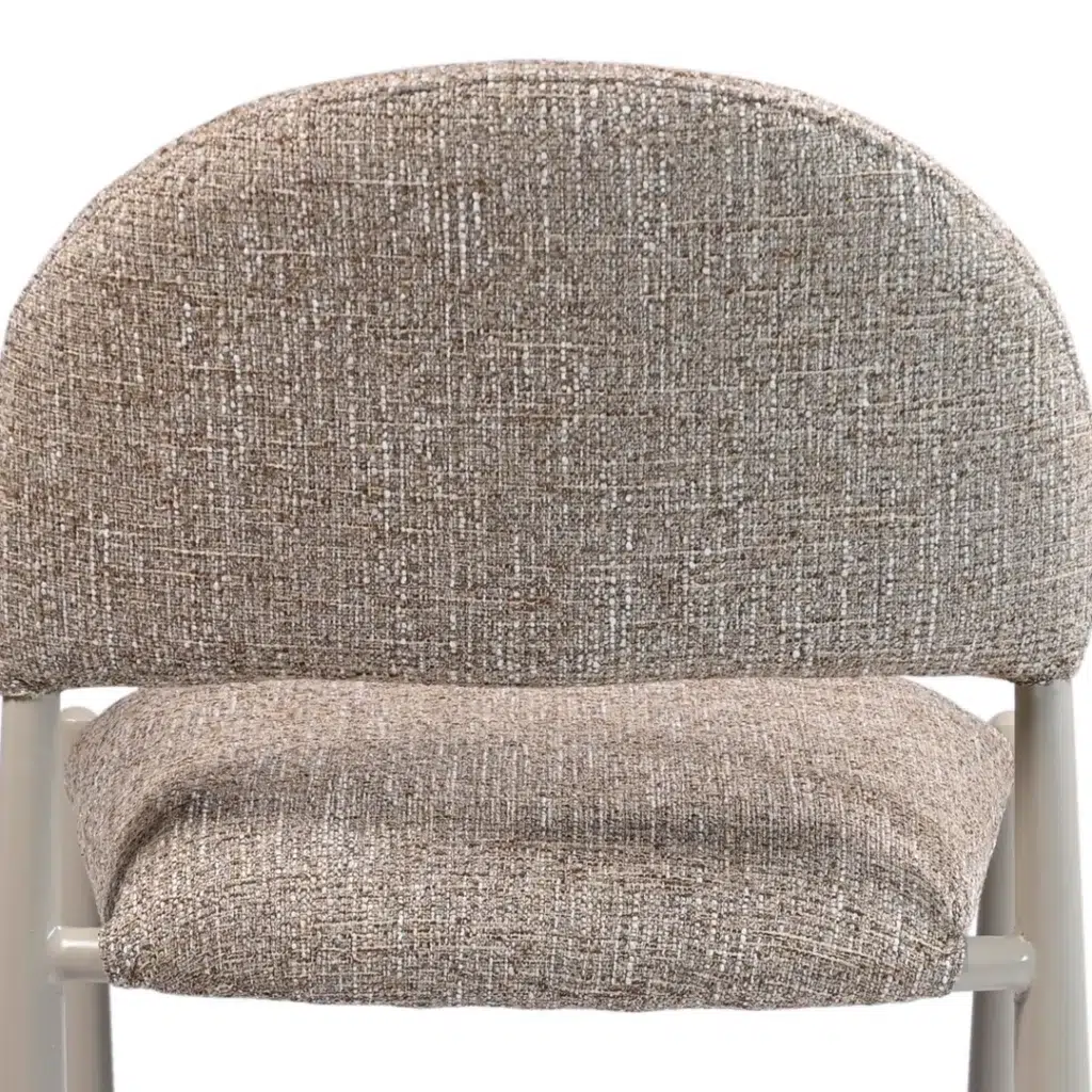 Autumn-toned modern dining chairs set of 2 with metal base and textured fabric