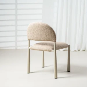 Autumn-toned modern dining chairs set of 2 with metal base and textured fabric