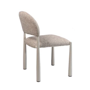 Autumn-toned modern dining chairs set of 2 with metal base and textured fabric