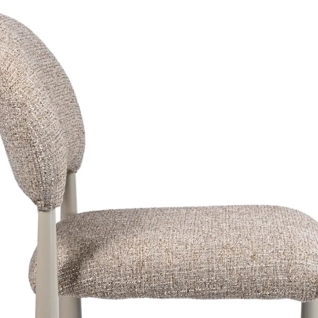 Autumn-toned modern dining chairs set of 2 with metal base and textured fabric