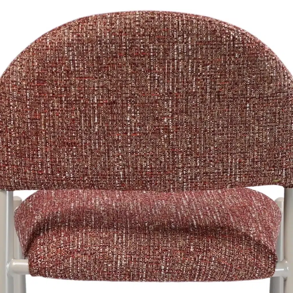 Egypt Dining Chairs Sunset Set of 2 with cream metal frame and textured fabric for modern interiors