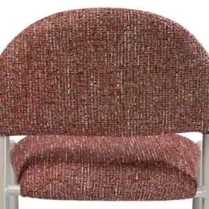 Egypt Dining Chairs Sunset Set of 2 with cream metal frame and textured fabric for modern interiors