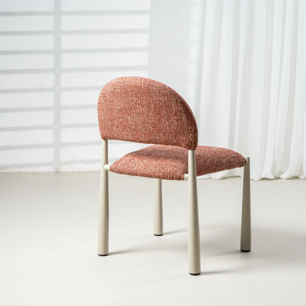 Egypt Dining Chairs Sunset Set of 2 with cream frame and textured upholstery for modern interiors