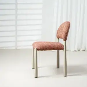 Egypt Dining Chairs Sunset Set of 2 with cream frame and textured fabric for modern interiors