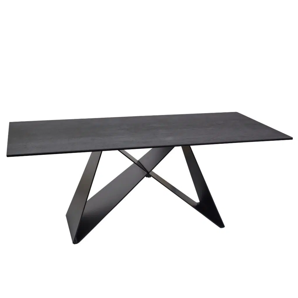 Etna Coffee Table Shadow Grey Ceramic with Black Metal Base Modern Living Room Furniture