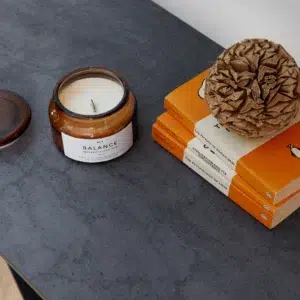 Etna Coffee Table Shadow Grey Ceramic with Black Metal Base Modern Living Room Furniture