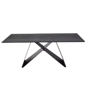 Etna Coffee Table Shadow Grey Ceramic with Black Metal Base Modern Living Room Furniture