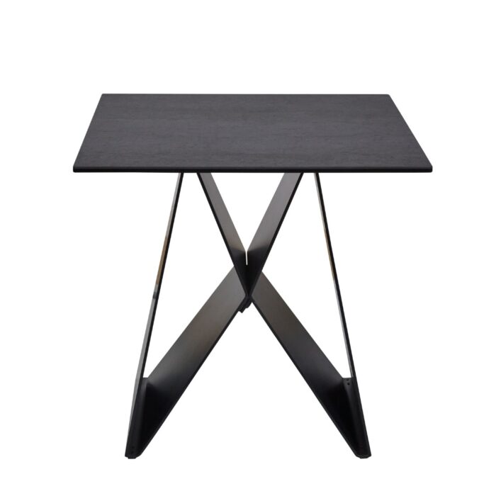Etna Side Table Shadow Grey Ceramic with Black Metal Frame Modern Minimalist Design
