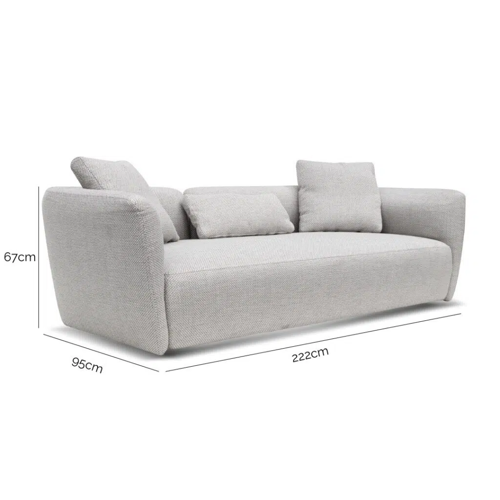 Ethan fabric sofa in passive grey with modern low-profile design and plush seating