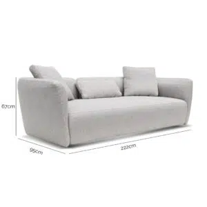 Ethan fabric sofa in passive grey with modern low-profile design and plush seating