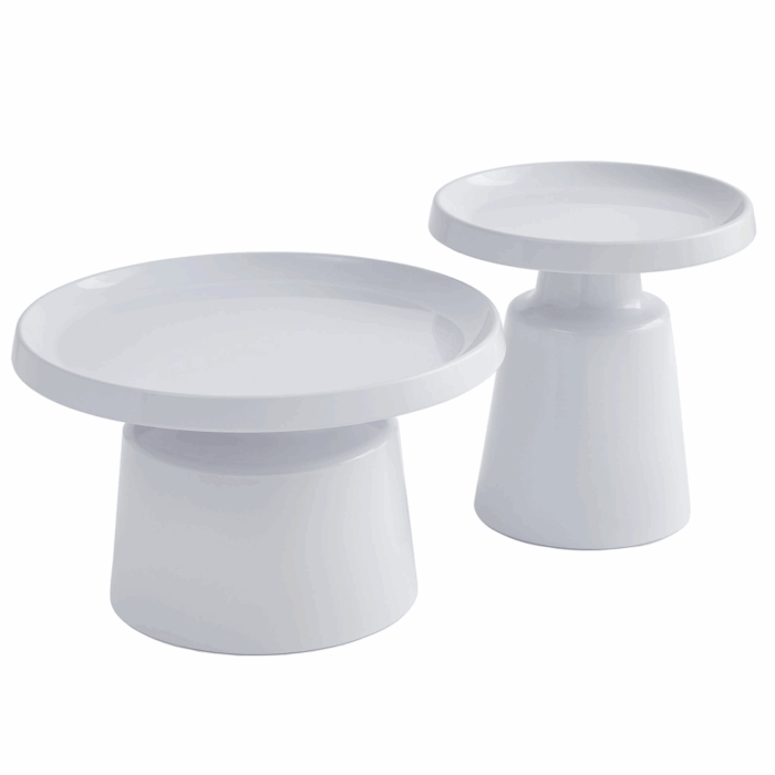 Fendi white metal coffee table set with sleek contemporary design for living room