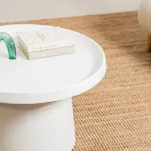 Fendi white metal coffee table set with sleek modern design and powder-coated finish