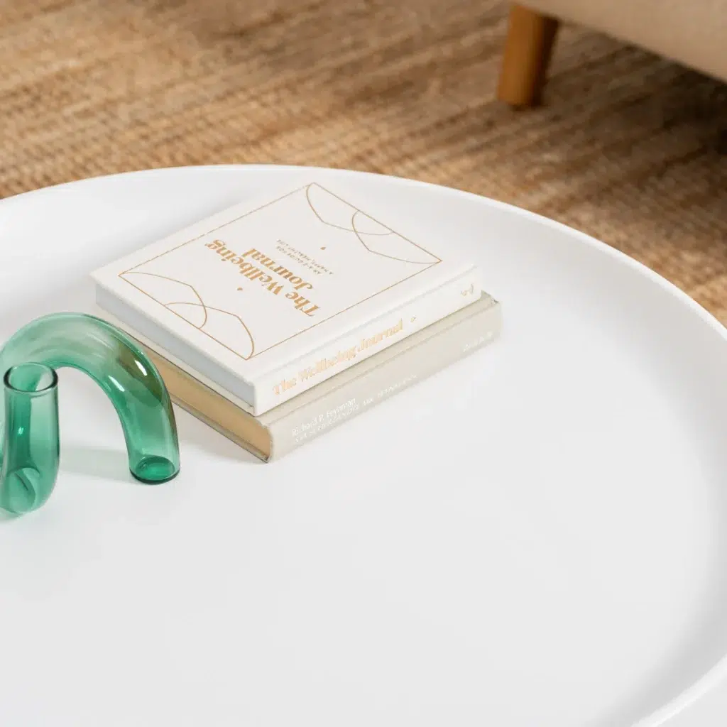 Fendi white metal coffee table set with sleek contemporary design and powder coated finish