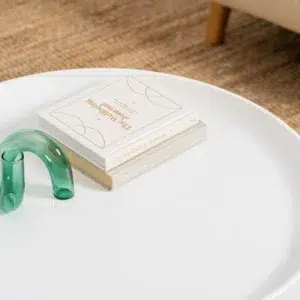 Fendi white metal coffee table set with sleek contemporary design and powder coated finish