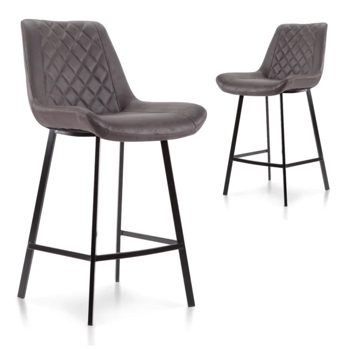 Flynn Bar Stool – Charcoal (Set of 2)