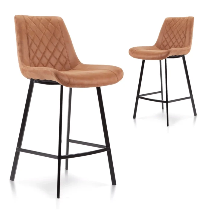 Flynn Bar Stools – Cognac (Set of 2)