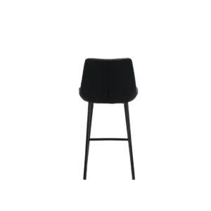 Black Flynn bar stools set of 2 with diamond stitch upholstery and modern metal frame