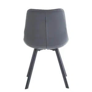 Dark grey forest dining chairs set of 2 with black metal base ergonomic design