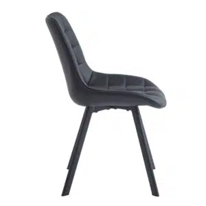 Black eco-friendly faux leather dining chairs set of 2 for modern home or restaurant