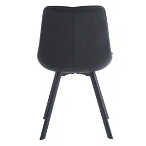 Black forest dining chairs set of 2 with eco faux leather and metal frame for modern dining room