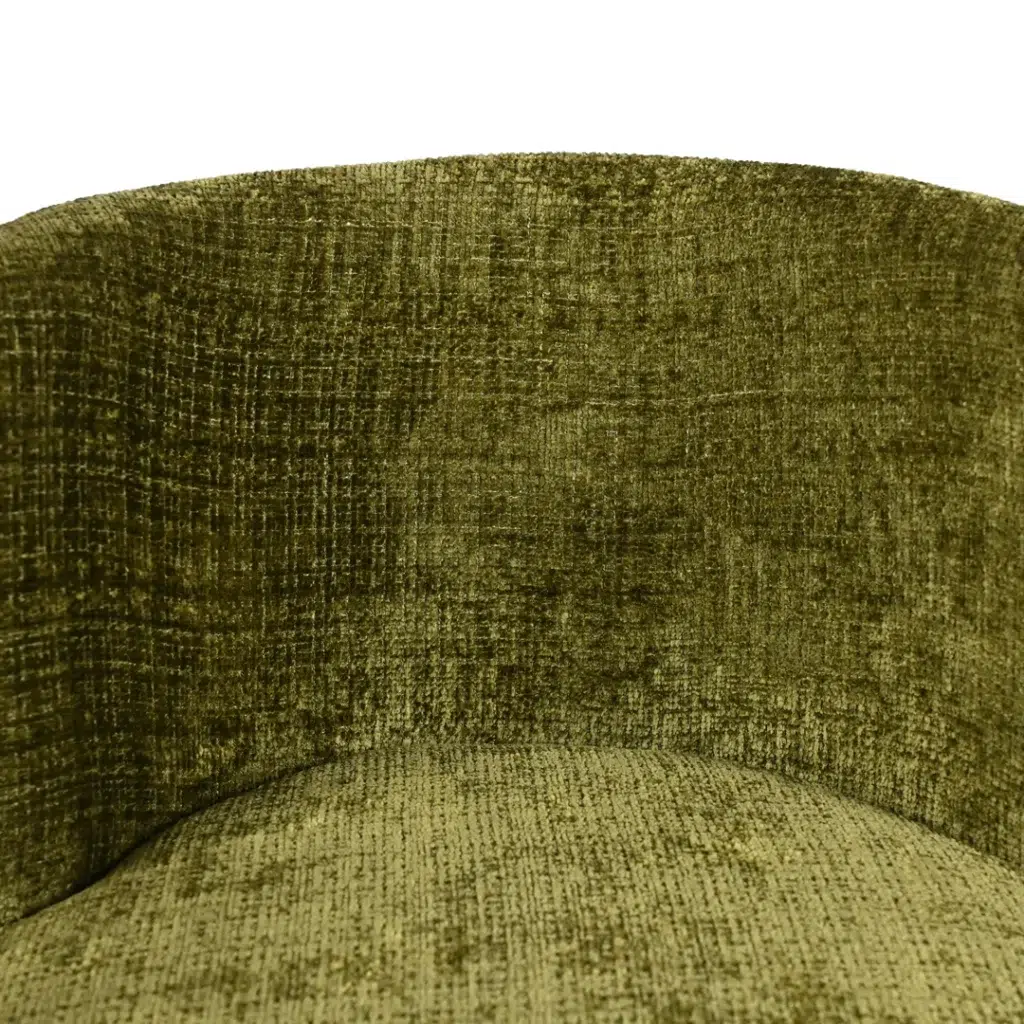 Greta Moss Chenille Dining Chairs Set of 2 with Black Metal Frame