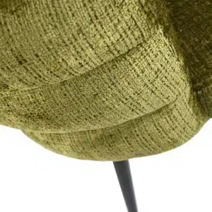 Greta Moss Chaise Dining Chairs Set of 2 with Black Metal Frame