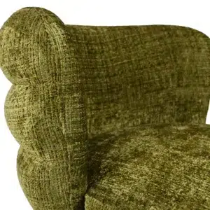 Greta Dining Chairs Moss Set of 2 with black metal frame and soft chenille upholstery