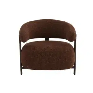 Hampton occasional chair in rust chenille with walnut frame for living room or reading nook