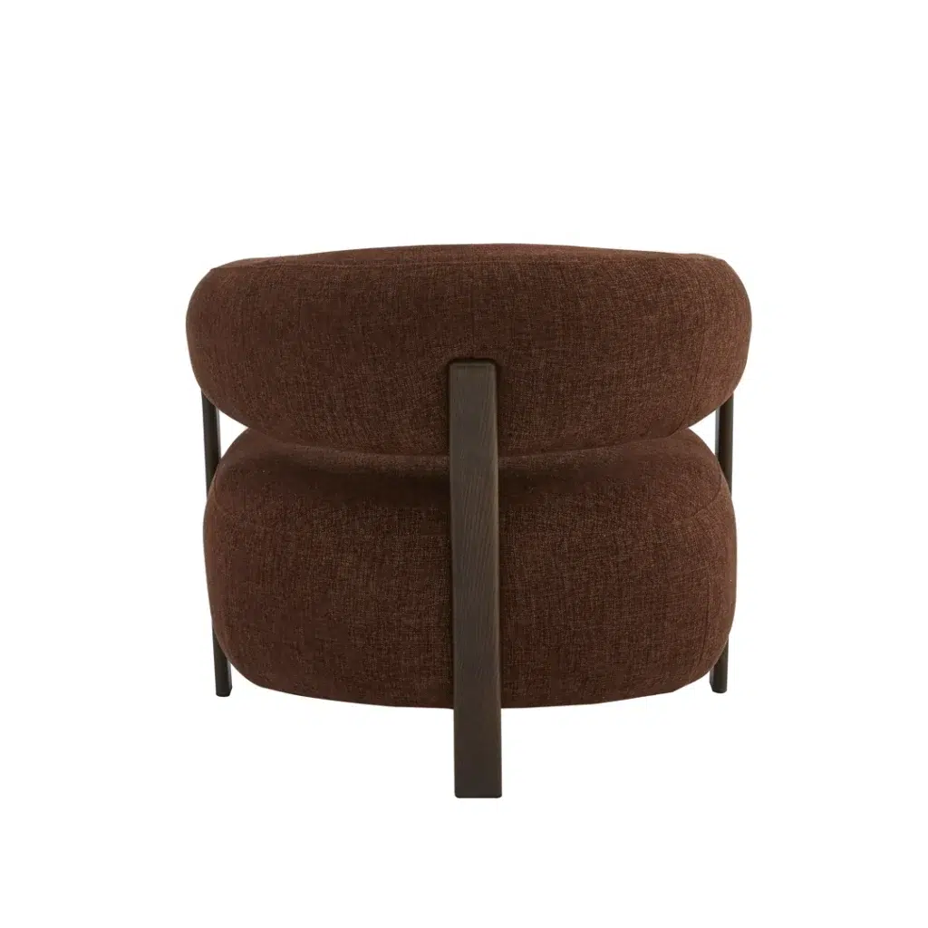 Hampton Occasional Chair in Rust Chenille with Walnut Frame for Living Room