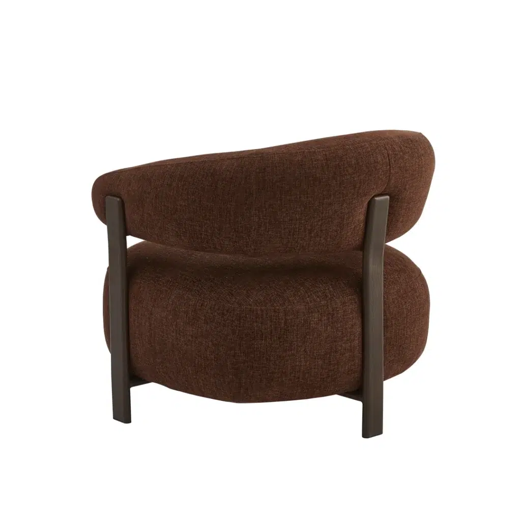 Hampton Rust Chenille Occasional Chair with Walnut Frame for Living Room or Reading Nook