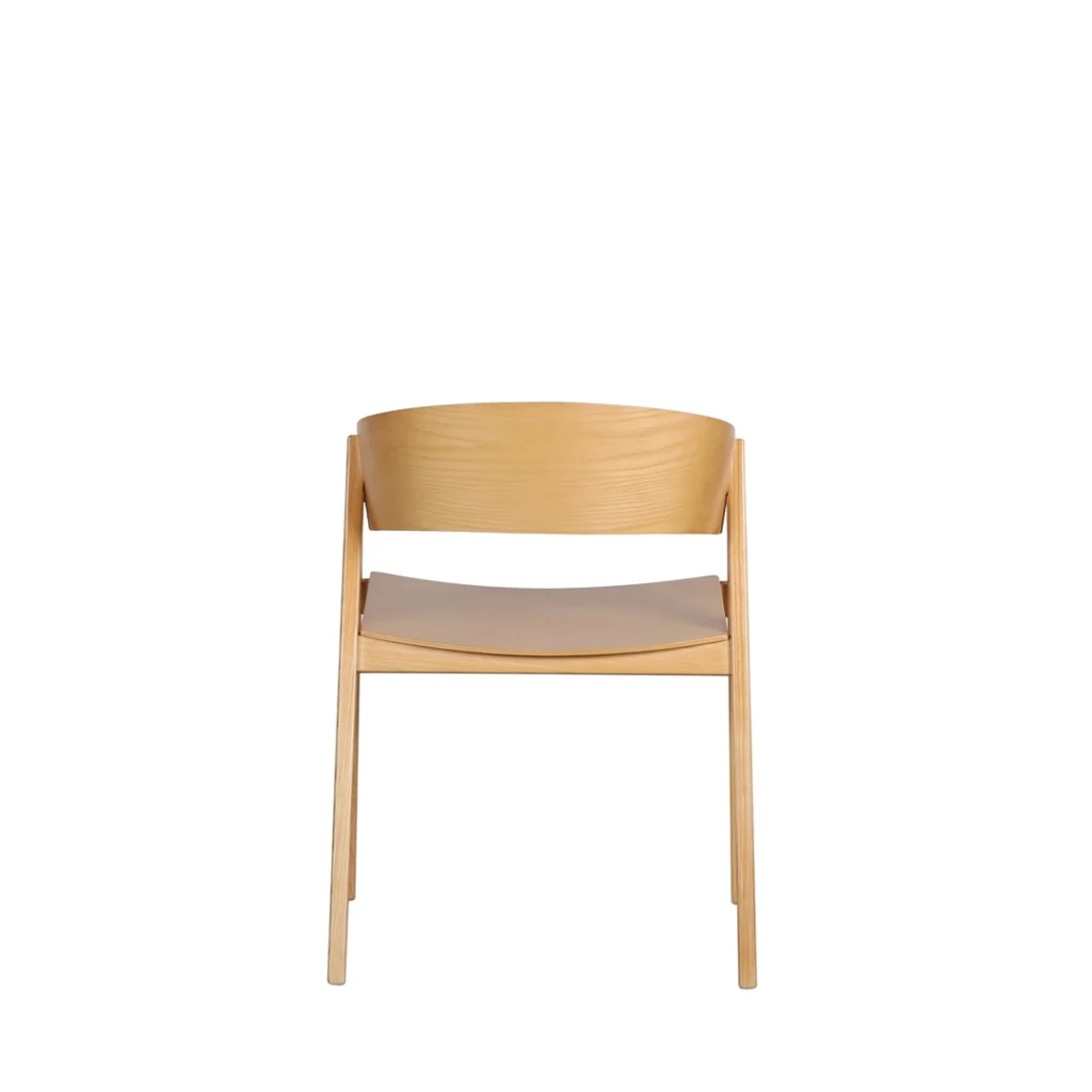Hendriks Ash Dining Chair Set of 2 Scandinavian Design with Natural Grain and Ergonomic Comfort