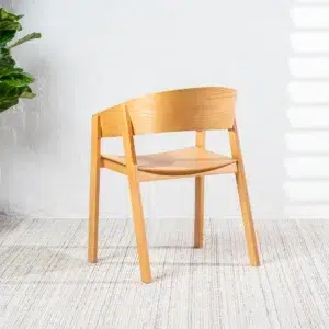 Hendriks Ash Dining Chair Set of 2 Scandinavian Design with Natural Grain and Ergonomic Comfort