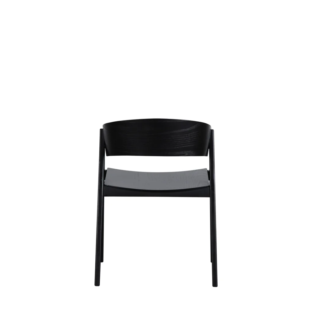 Hendriks Dining Chair Black Set of 2 Scandinavian design with ash wood and ergonomic seating