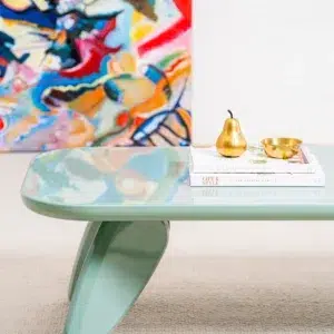 Hugh Coffee Table Mint Gloss with 120cm x 60cm surface modern living room centerpiece