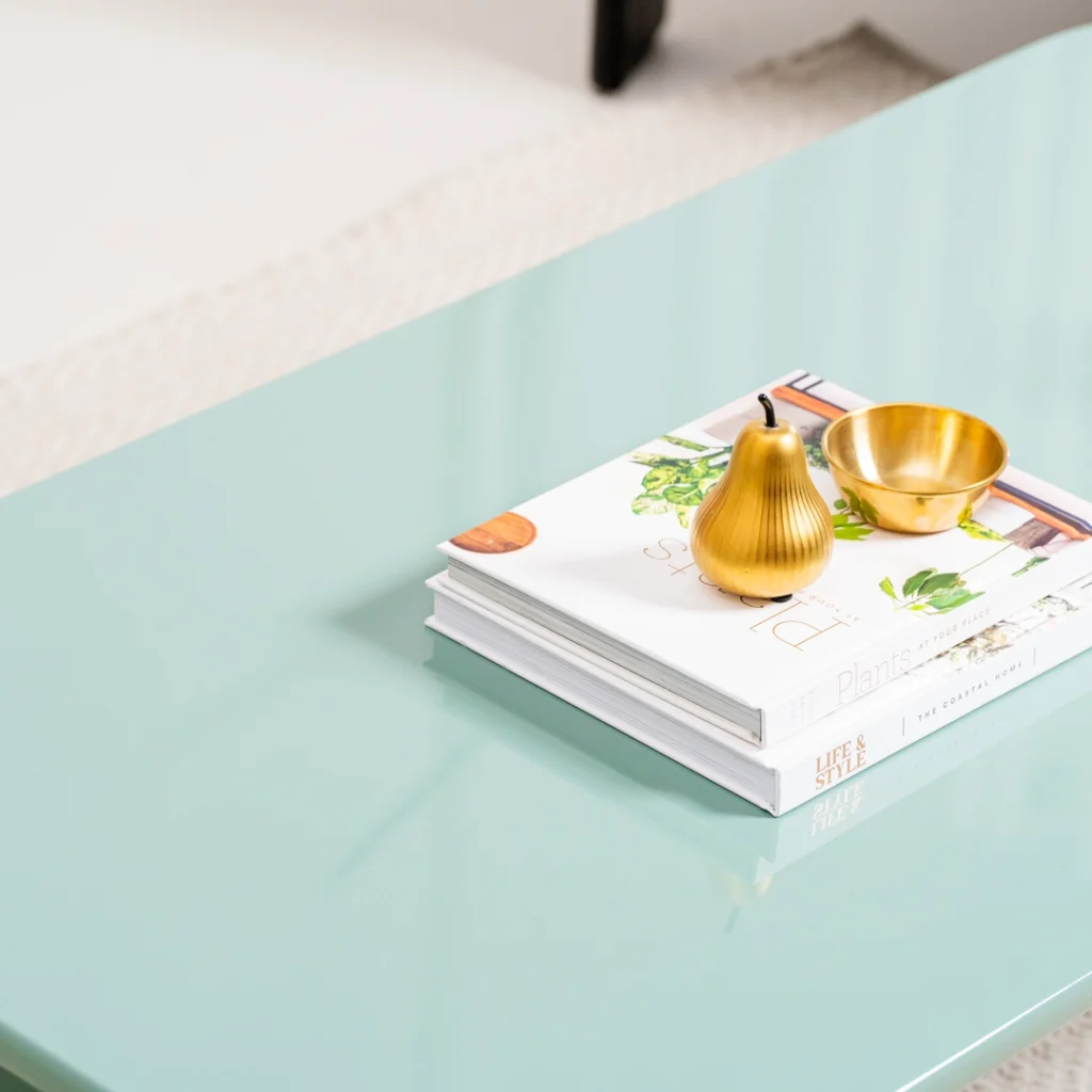 Hugh Coffee Table Mint Gloss with 120cm x 60cm surface modern living room centerpiece