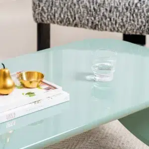 Hugh Coffee Table Mint Gloss with 120cm x 60cm surface modern living room centerpiece