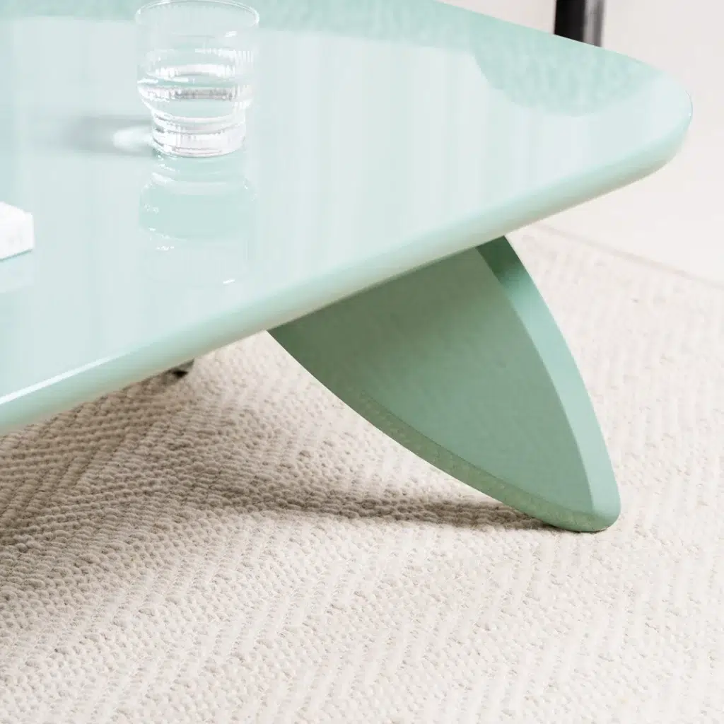 Hugh Coffee Table Mint Gloss with 120cm x 60cm surface modern living room centerpiece