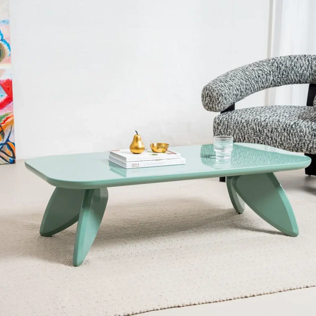 Hugh Coffee Table Mint Gloss with 120cm x 60cm surface modern living room centerpiece