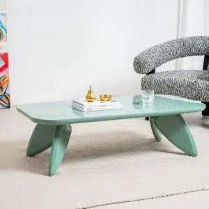 Hugh Coffee Table Mint Gloss with 120cm x 60cm surface modern living room centerpiece