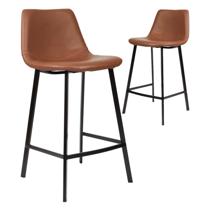 Quinn Bar Stool – Cognac (Set of 2)