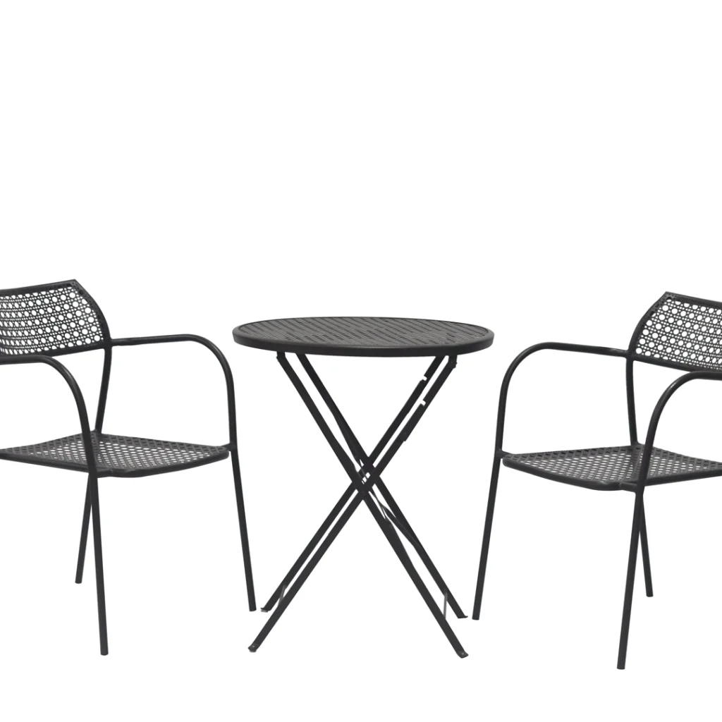Haven Outdoor Table Set Espresso with Two Chairs for Small Balcony or Patio