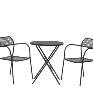 Haven Outdoor Table Set Espresso with Two Chairs for Small Balcony or Patio