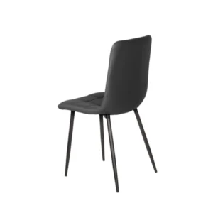 Charcoal Jack dining chairs set of 2 with bucket seat and black metal frame