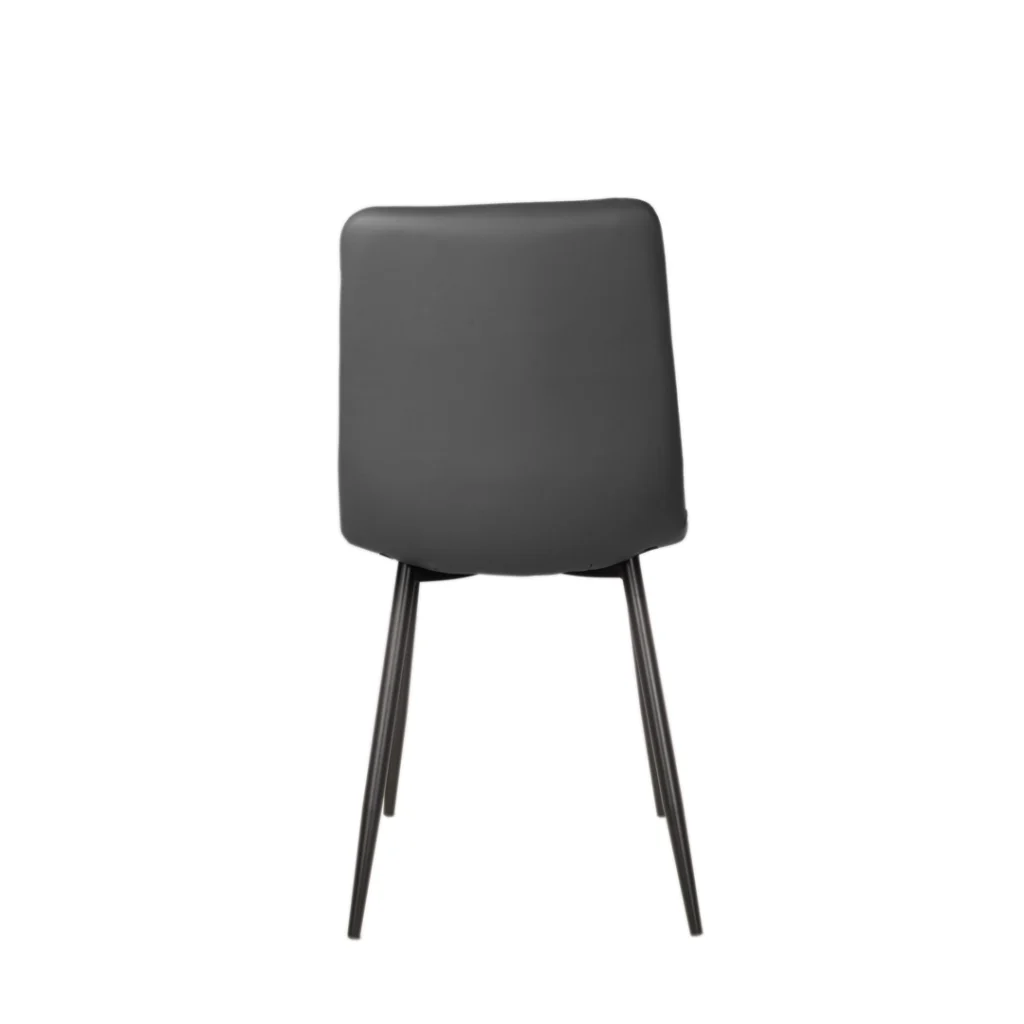 Charcoal Jack dining chairs set of 2 with bucket seat and black metal frame