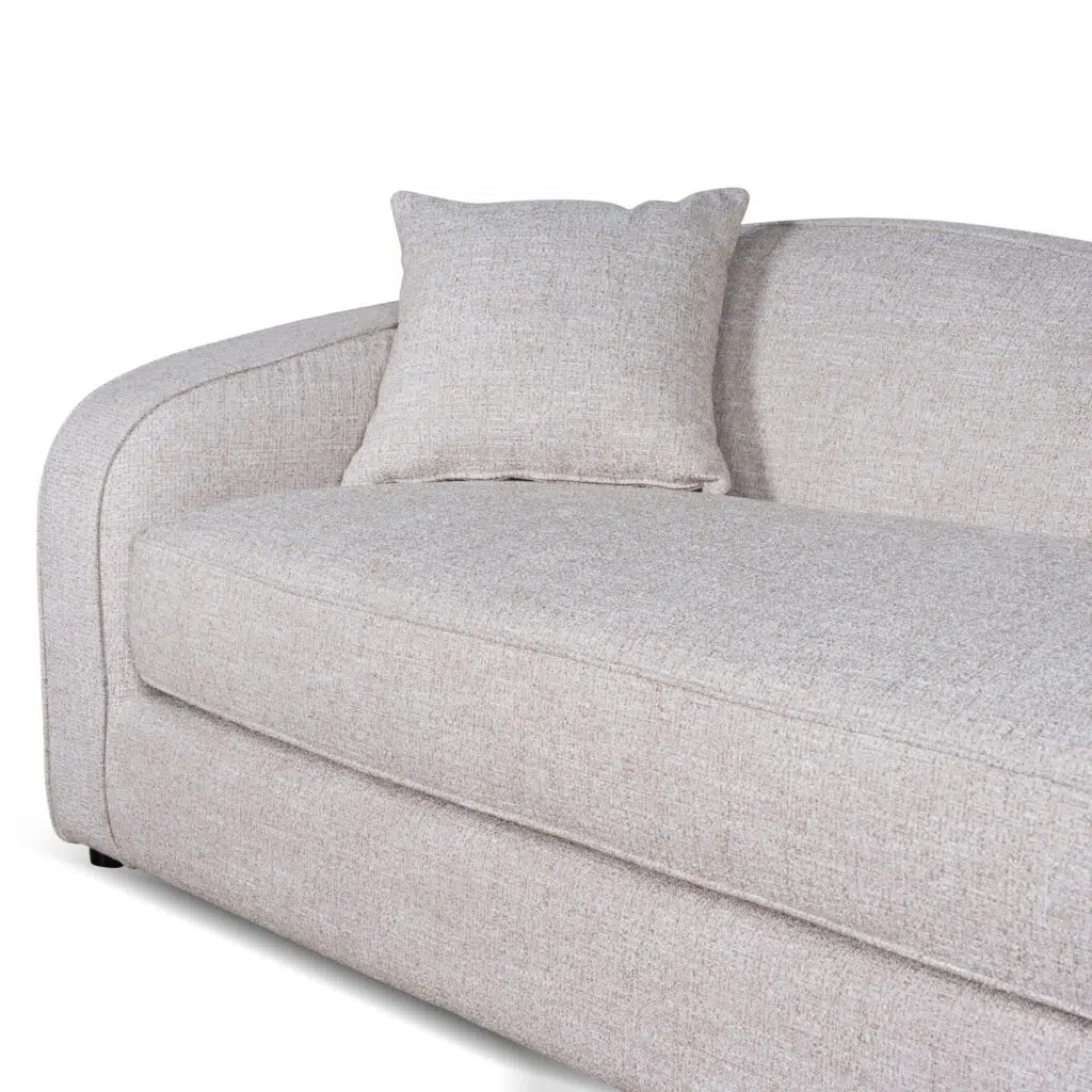 grace 3 seater sofa pale beige timeless design modern comfort foam cushions solid pinewood frame 246cm