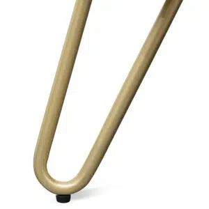 Ivory white synthetic wool armchair with golden legs for modern interiors